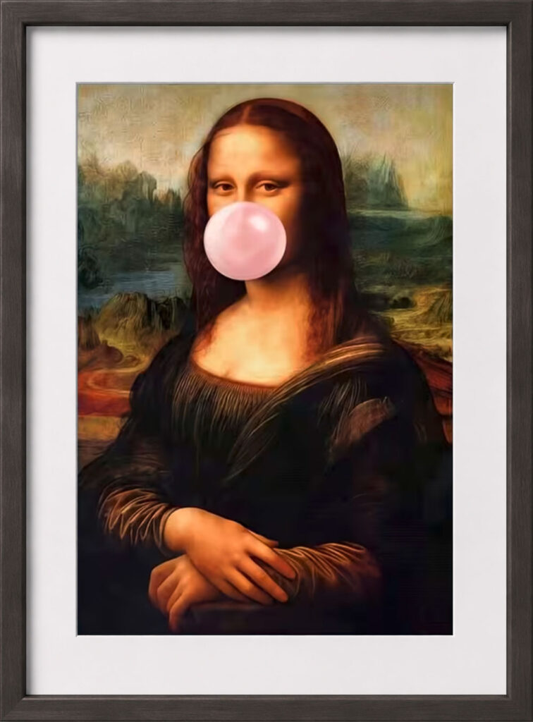 Poster von Mona Lisa die Kaugummi kaut