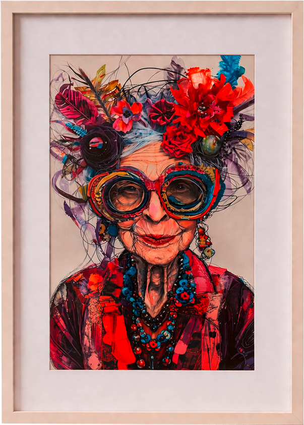 Poster von Alte Lady mit Sonnenbrille